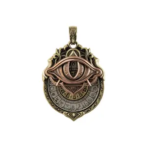 Tarot Vision Pendant, Spinner Pendant Necklace, Spiritual Jewelry, Brass Round Pendant for Men Women, Divination / Meditation Accessories