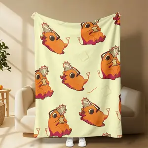 Cute Pochita Themed Blanket – Cozy Soft Plush with Kawaii Pochita Prints for Binge-Watching & Manga Reading Nights!A gift suitable for fans, friends and children Suitable for all four seasons Suitable for use in offices, sofas, and travel settings, etc.