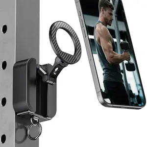 A2C 3-in-1 Magnetic Phone Holder, [20x N52] Strong Magnet Mount for Metal Surface, Desk Clamp & Desktop Stand for Office/Airplane Tray/Travel/Home Gym, Portable Workout Accessories Gifts for Men Women, Fit for iPhone 17 16 Pro Max 15 14 MagSafe Case