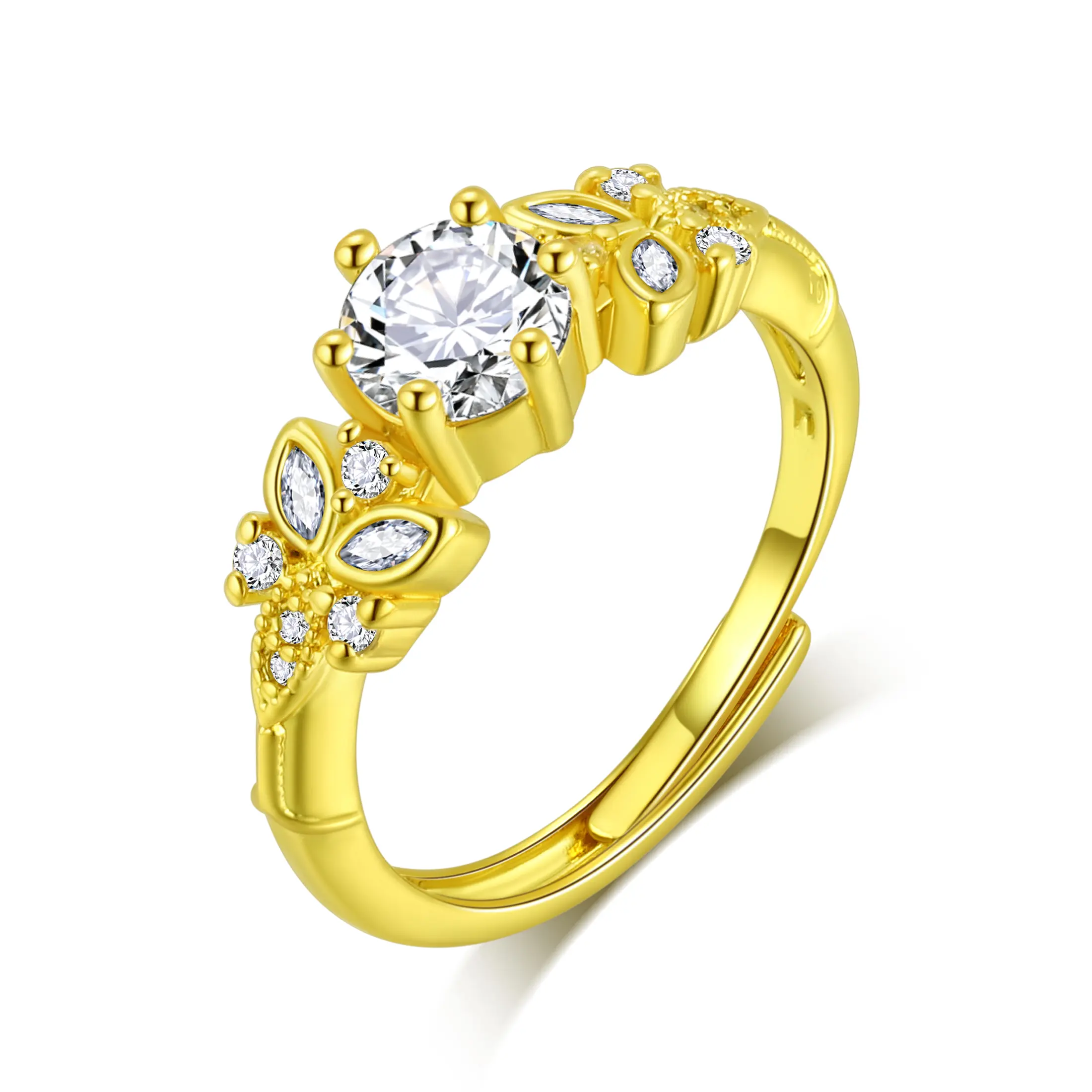 FASJEWLY Vintage Butterfly Ring for Women, Elegant Retro Glam Statement Jewelry with Rhinestones, Copper Base for Everyday & Party Wear, Elegant Fashion Rings, Statement Pieces