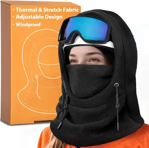 Balaclava Windproof 3 in 1 Ski Mask for Women Men, Adjustable Winter Full Face Mask with Helmet-Compatible & Hair-Friendly Design for Cold Weather, Thermal Fleece Head Cover Hooded Scarf Neck Warmer