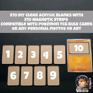 10pcs DIY Acrylic Magnetic Display Blanks - Compatible with Pokémon TCG, Standard Trading Cards - Custom Magnet, Standalone Art Frame for Bulk Cards - Home Decor, Wedding Room Decor, Christmas Print Refrigerator Magnet