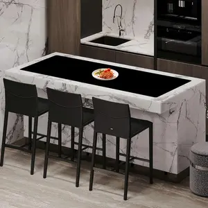 Extra Large Silicone Mats for Kitchen Counter, 78.7''x15.7''(200cmx40cm) Heat Resistant Kitchen Island Protector Mat, Large Countertop Protector, Multipurpose Cuttable Silicone Mat, Black
