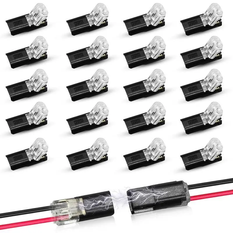2-Pin 2-Wire Low Voltage Quick Connect Plugs with Locking Buckle, Fast Connect Wire Connector for Automotive Use, Power Distribution, DIY Electrical Projects
