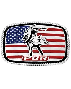 Montana Silversmiths Unisex America Loves Bull Riding Pbr Buckle - A1090pbr