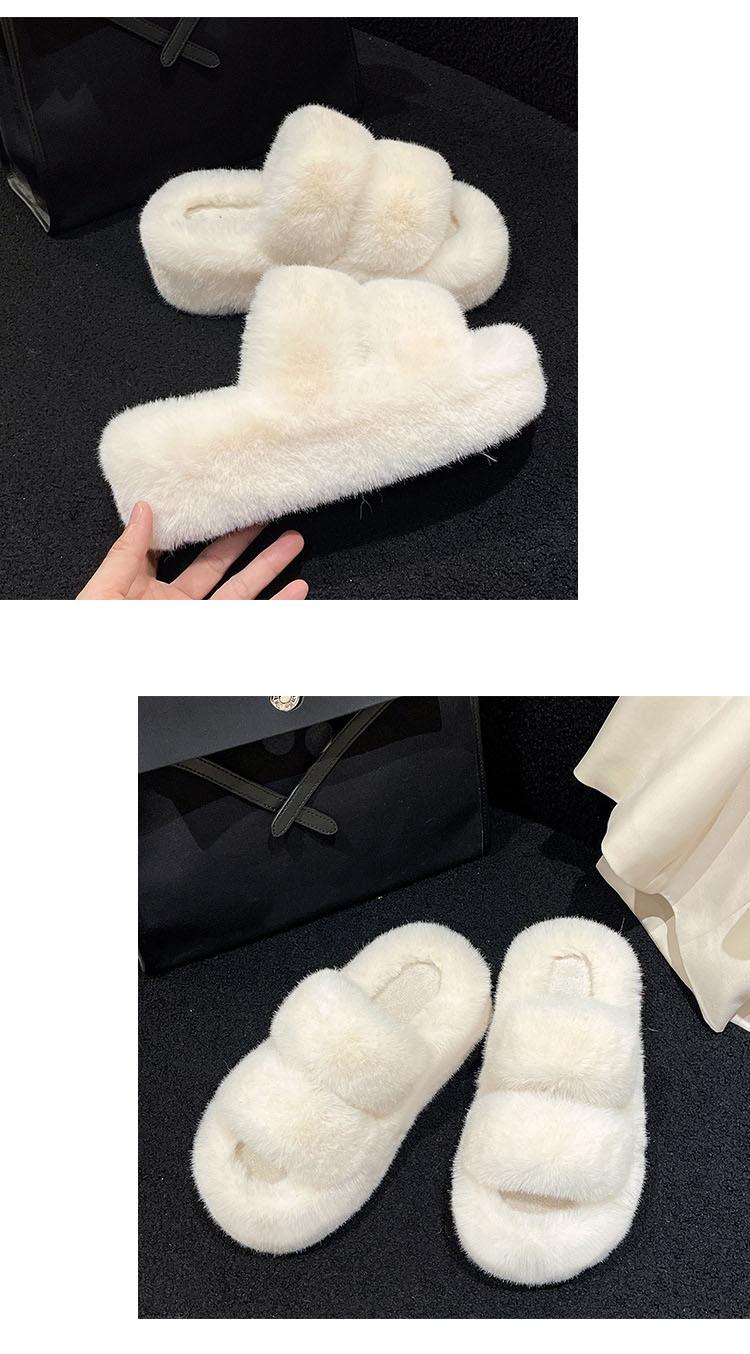 Women's Plush Open-Toe Mule Slippers with Thick Sole - Comfortable & Warm for Home & Casual Outings