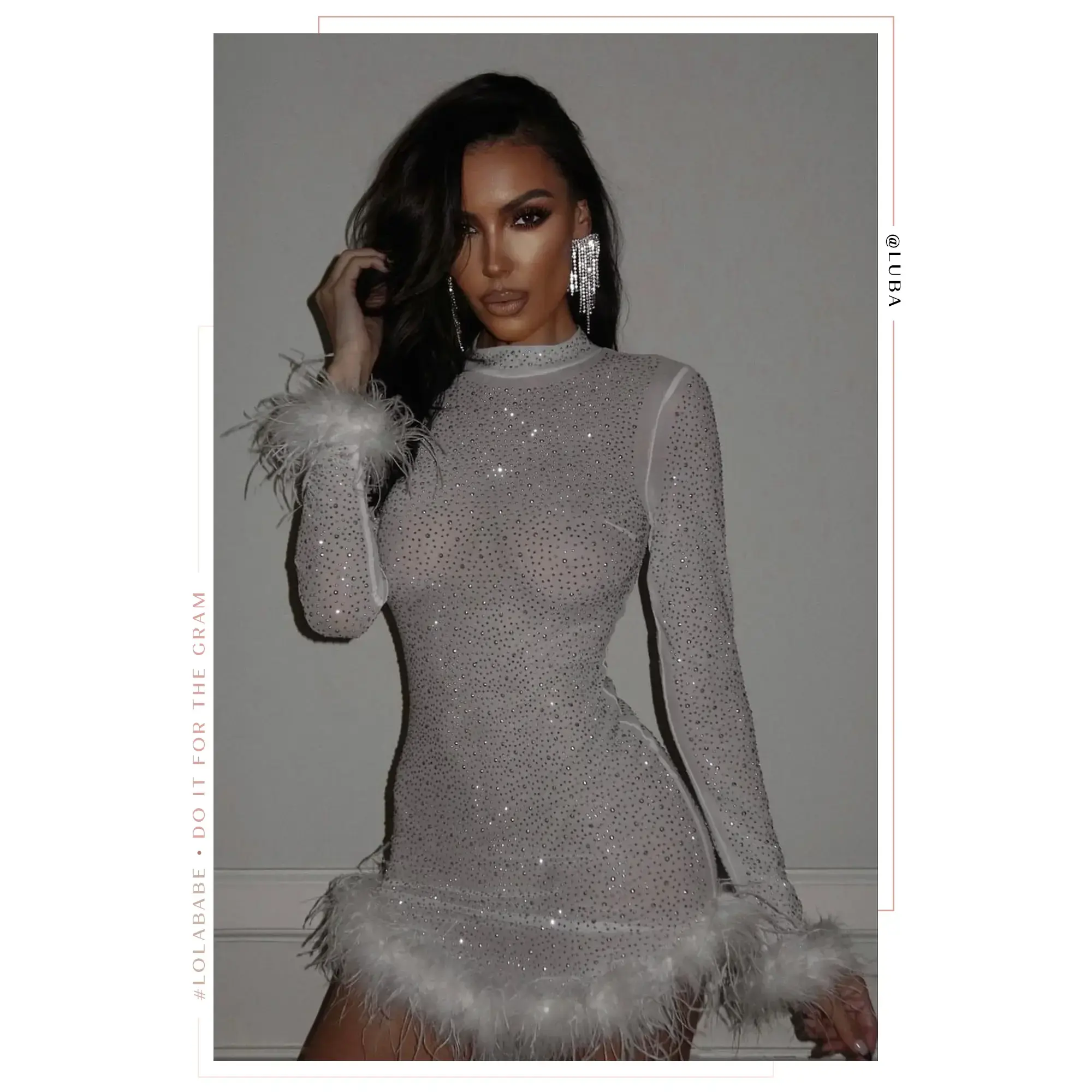 Your Dream Girl Embellished Mesh Mini Dress - White