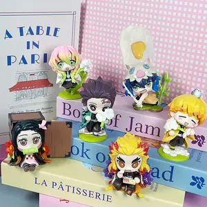 Anime Demon Slayer Birth Flower Series Q-Version Kawaii PVC Action Figure Doll, Collectible Figure Decor, Figurines for Collectors, Anime Character Figurines, Car Ornament, Desk Decoration Gift