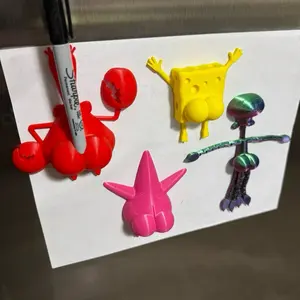 Sponge and Friends Fridge Magnets - Fun and Colorful Characters for Your Kitchen Decor