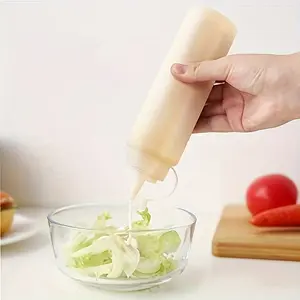 3pcs 240ml/8oz Condiment Squeeze Bottle, Plastic Cap and Measuring Twist Squeeze Bottle, Container Dispenser Ketchup Mustard Barbecue Sauce Salad Dressing Olive Oil Syrup Dispenser for Restaurants Eid Al-Adha Mubarak