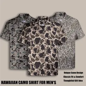 Men's Camouflage Hawaiian Shirt - Classic Fit, Short Sleeve Button-Up, Summer Outdoor Vacation Look, Perfect Gift for Dad or Him