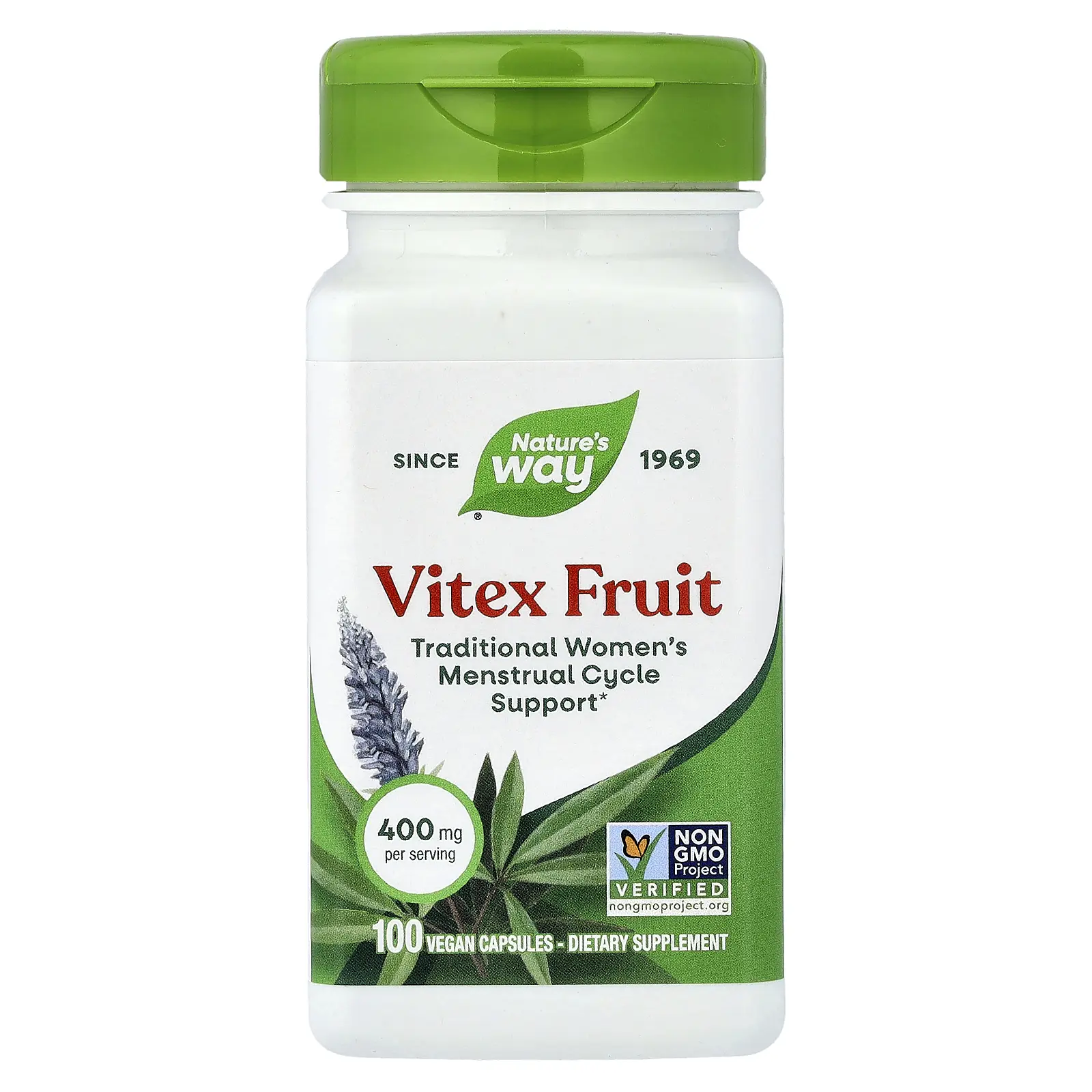 Nature's Way Vitex Fruit, 400 mg, 100 Vegan Capsules Nature's Way Vitex Fruit, 400 mg, 100 Vegan Capsules