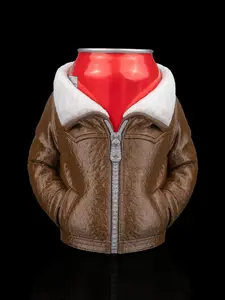 3D Printed Jacket Drink Can Holder, Lightweight Reusable Novelty Beverage Insulator