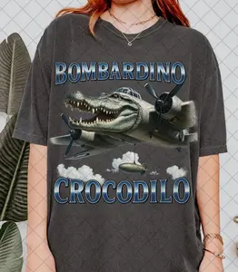 Comfort Colors Limited Bombardino Crocodilo Funny Brain Rot T-shirt, Meme Shirt, Italian Brainrot Meme, Crocodile Tee, Trending Tee