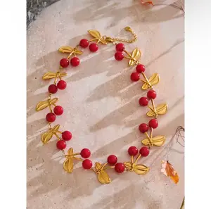 Exaggerated geometric  resin mixed necklaces gold enamel pendant for women, classic elegant jewelry