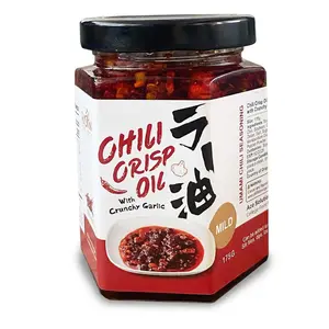 Fusion Select 175g Chili Crisp Oil - Crunchy Garlic Chili Oil, Umami Seasoning with Hot Peppers for Korean Ramen, Spicy Noodles, BBQ Meat, Dip, Stir Fry Sauce - Kitchen Condiment - Mild Spice