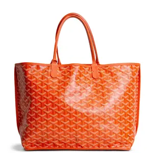 Pre-owned Goyard Goyardine Coated Canvas with Leather Trim Shoulder Bags Goyardine Anjou PM Orange