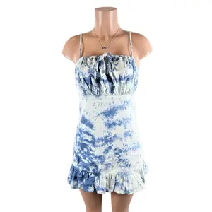 Women's Tie Dye Boxy Dress - Final Sale, Summer Casual Wear Ruffled boxy dress girl Sleeveless