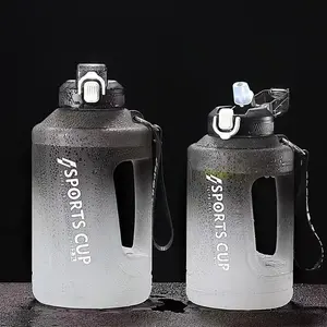 WCW- Sports Water Bottle, Large Capacity Sports Drinking Cup with Straw, Washable Reusable Tumbler, Portable Bottled Plastic Water Mug, Outdoor Drinkware (1500ml/2300ml), Pink Water Bottle Girl