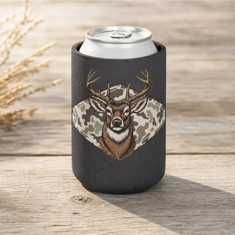 Camo Deer Can Cooler
