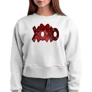 Red XOXO with Bow Sequin Patch