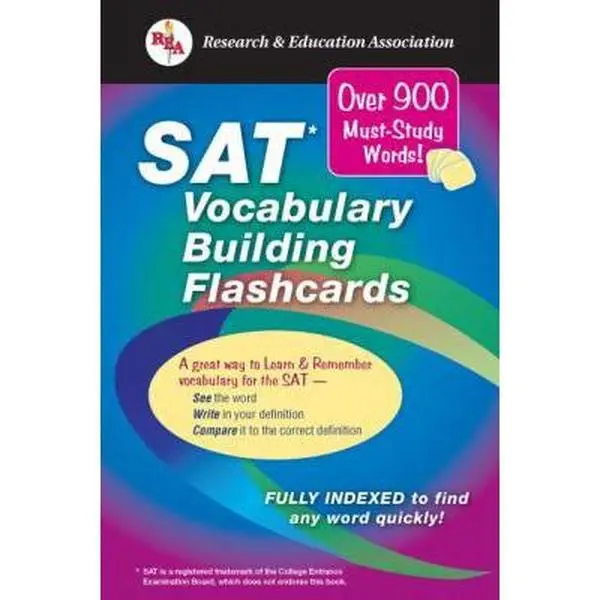 USED Book - SAT® Vocabulary Builder Interactive Flashcards Book (SAT PSAT ACT (College Admission) Prep) by The Editors of REA (Paperback) - english