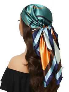 Women's Outdoor Shawl New Headscarf All-Season Silk Scarf Luxury Printed Square Towel Travel 35.4 Inch Fashion 90x90 Cm Wrap