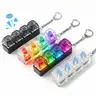Glowing Keyboard Fidget Toy, 4-In-1 Stress Relief Keychain with LED Lights, Clear Keyboard Button Finger Clicker for Anxiety Relief decorative key Neon Decompression Squeeze,Cute Funny Keychains,Portable Sensory Fidget Accessory for Teens and Adults Gift
