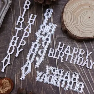 Happy Birthday Letter Metal Cutting Die -  Hollow Alphabet Design, Compatible with Most Die-Cut Machines, Ideal for Birthday Card Making & Party Decor, Essential DIY Craft Tool, Handmade Crafts