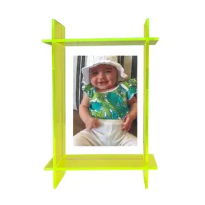 212 MAIN Neon Orange Lucite Photo Frame, 8x10 in R16 Home Decor for Baby & Maternity Room Decoration