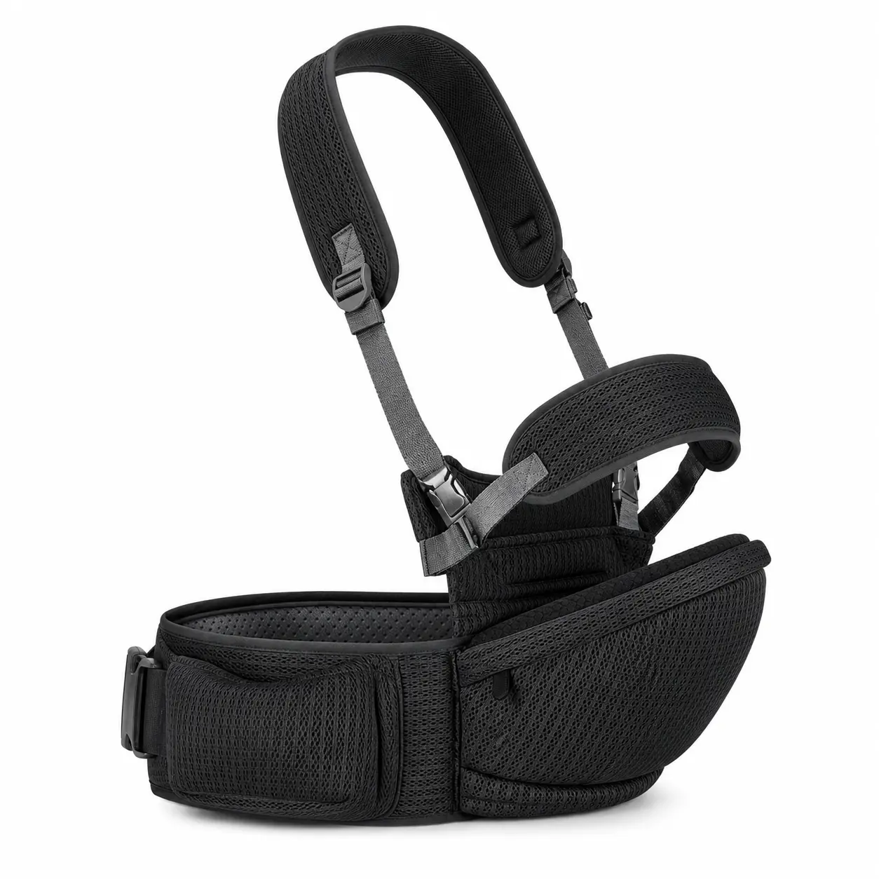 Breathable Baby Hip Seat Carrier with Adjustable Waist Belt & Shoulder Strap, Hands-Free Toddler Carrier for Travel and Everyday Use