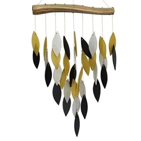 Gift Essentials Blue Handworks Line - Black and Gold Waterfall Glass Chime