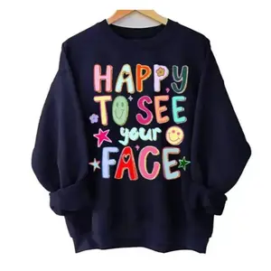 Happy To See Your Face Teacher Sweatshirt, Hand Drawn Colorful Doodle Stars Messy Teacher Sweater, Teacher Shirt, 1st Day Of School Teacher, Trendy Teacher Back To School Shirt, Gift For Teacher