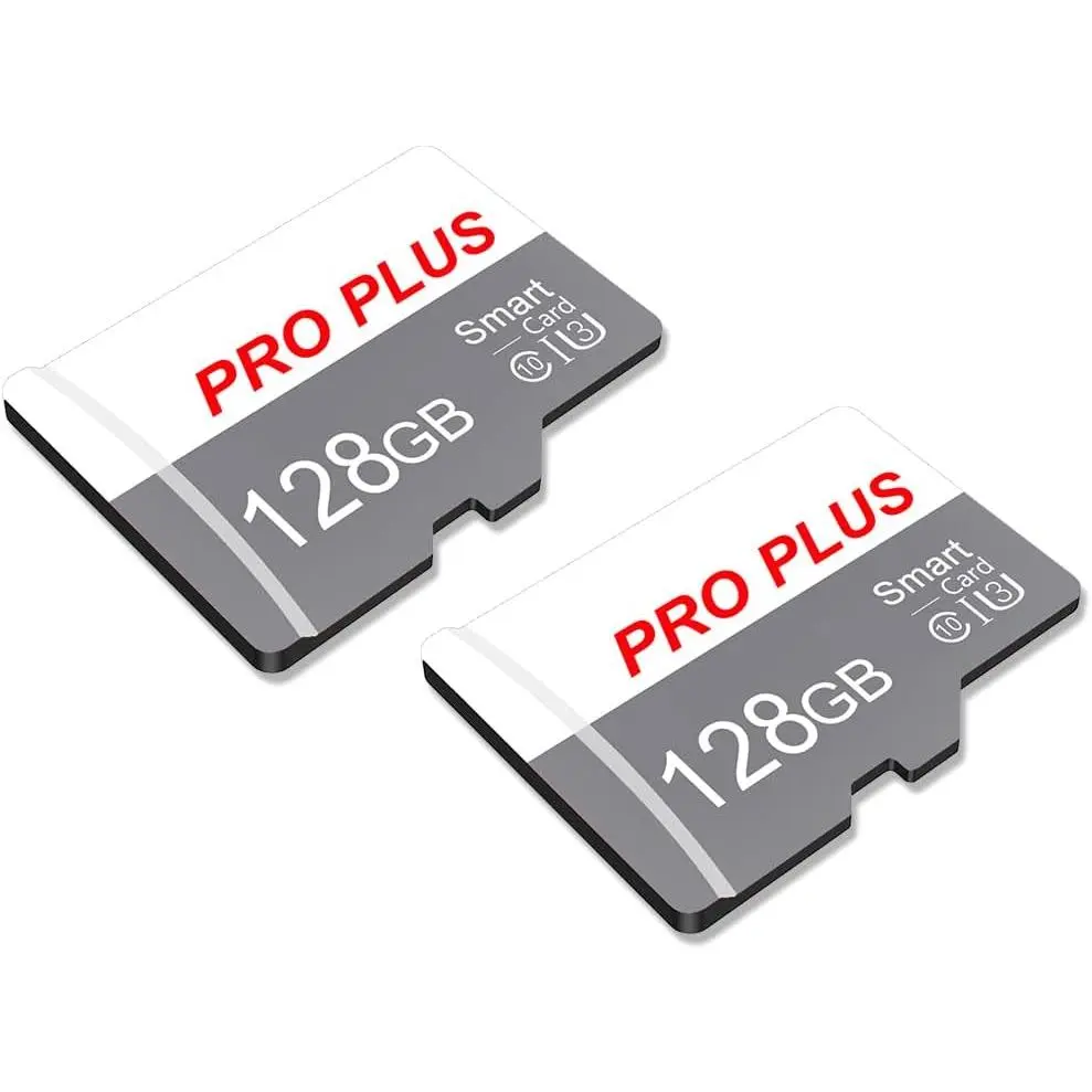 2 Pack TF Card 128GB with Adapter, High Speed Memory Card, UHS-I C10 A1 Memory TF Card for Tablet/Mobile Phone/Camera/ Audio/ Console (TF183 White Gray 128GB)