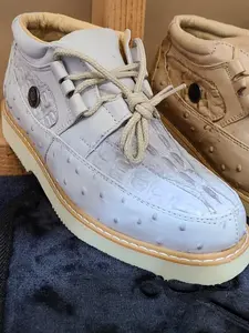 Ostrich-Coco imprinted men's shoes Boy Walking Shoes Leather