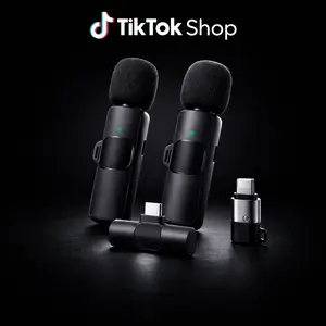Pro Wireless Microphone System USB-C with IOS Adapter 2.4GHz 20m Range for Vlogs Podcasts Creators and Interviews