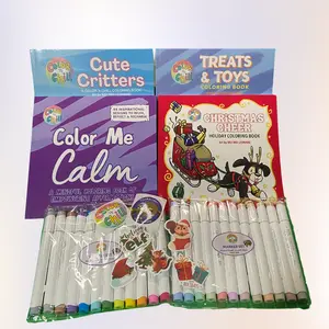 Ultimate Artist-Grade Coloring Bundle - 4 Premium Books + 24 Ohuhu Markers for Vibrant Coloring & Relaxing Creative Sessions by Color n' Chill