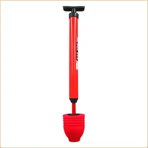 Powerful Stainless Steel Toilet Plunger with Scratch-Resistant Flexible Rubber Head Efficient Clog Removal for Kitchen Bathroom and Toilet Drains