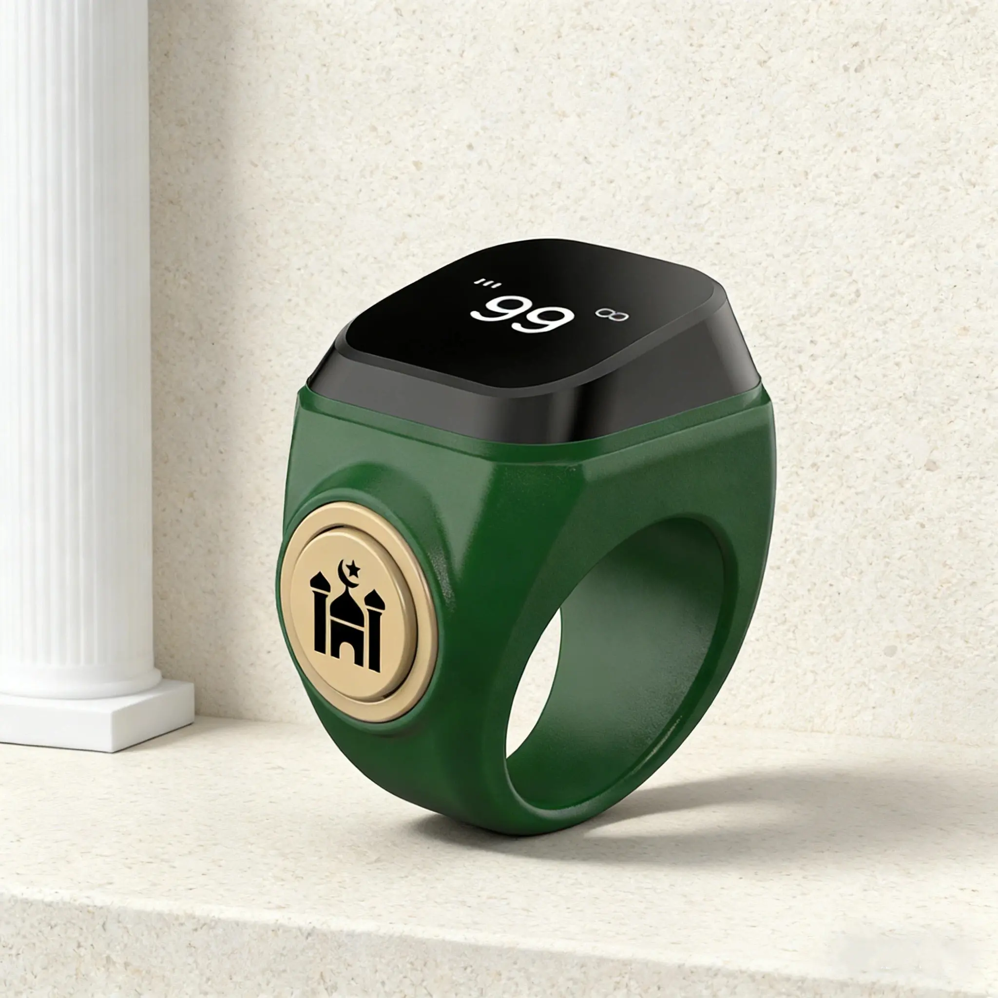 Portable Smart Prayer Ring, APP Connected, Vibration Reminder, Waterproof Shockproof, Button Counter, Muslim Islamic Ramadan Hajj Gift