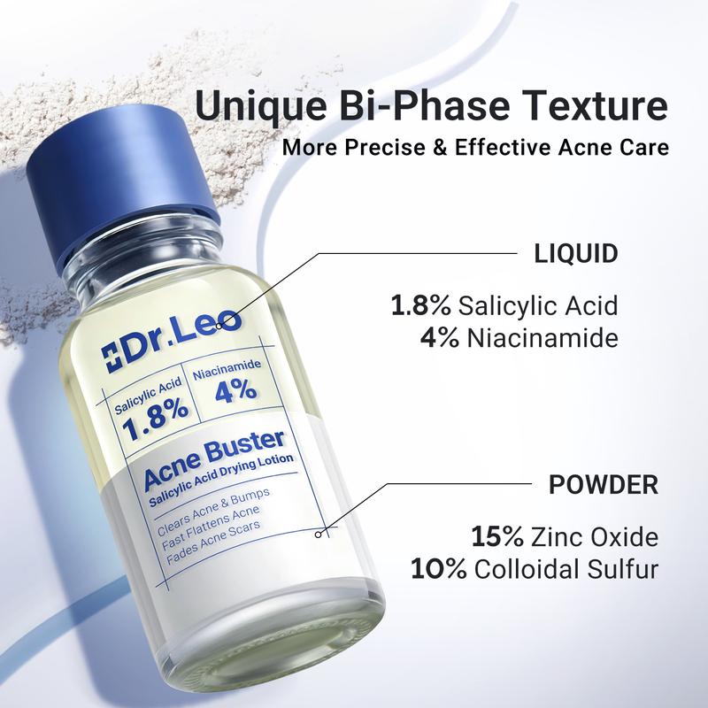 Dr. Leo Drying Lotion Plus 20ml – Upgraded Acne Spot Treatment with 1.8% Encapsulated Salicylic Acid & 4% Niacinamide & 10% Sulfur