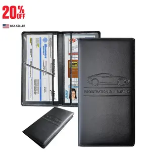 Car Registration & Insurance Card Holder – Black Glove Box Document Organizer