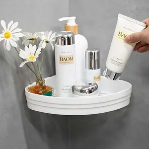 Versatile Corner Shower Caddy, Wall-Mounted Plastic Storage Rack with Drainage, Perfect for Bathroom & Kitchen Essentials, Polished Finish, Shampoo And Condiments, Utility Racks, Bathroom Shower Organizers, Bathroom Organizing Accessories