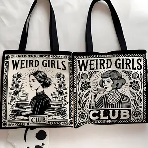 1 Pc Weird Girls Club Fashion Tote Bag, Girls Club Gifts, Girls Squad, Girls Crew, Girls Weekend, Gift For Hot Girls, Gift For Her, Best Friend Gifts Grocery Shopping Bag Product Bags