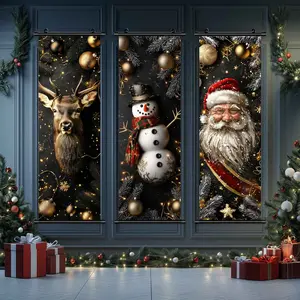 3-Piece Christmas Wall Art Set, Classic Santa Claus Theme Posters, High-Quality Waterproof Prints, Perfect Holiday Decor Gift Box Included