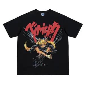 Berserk "Parody Magical Girl" Vintage Oversized Tee Anime T-shirt 100% Cotton Original Design Men's Top for Fans Menswear Tshirt