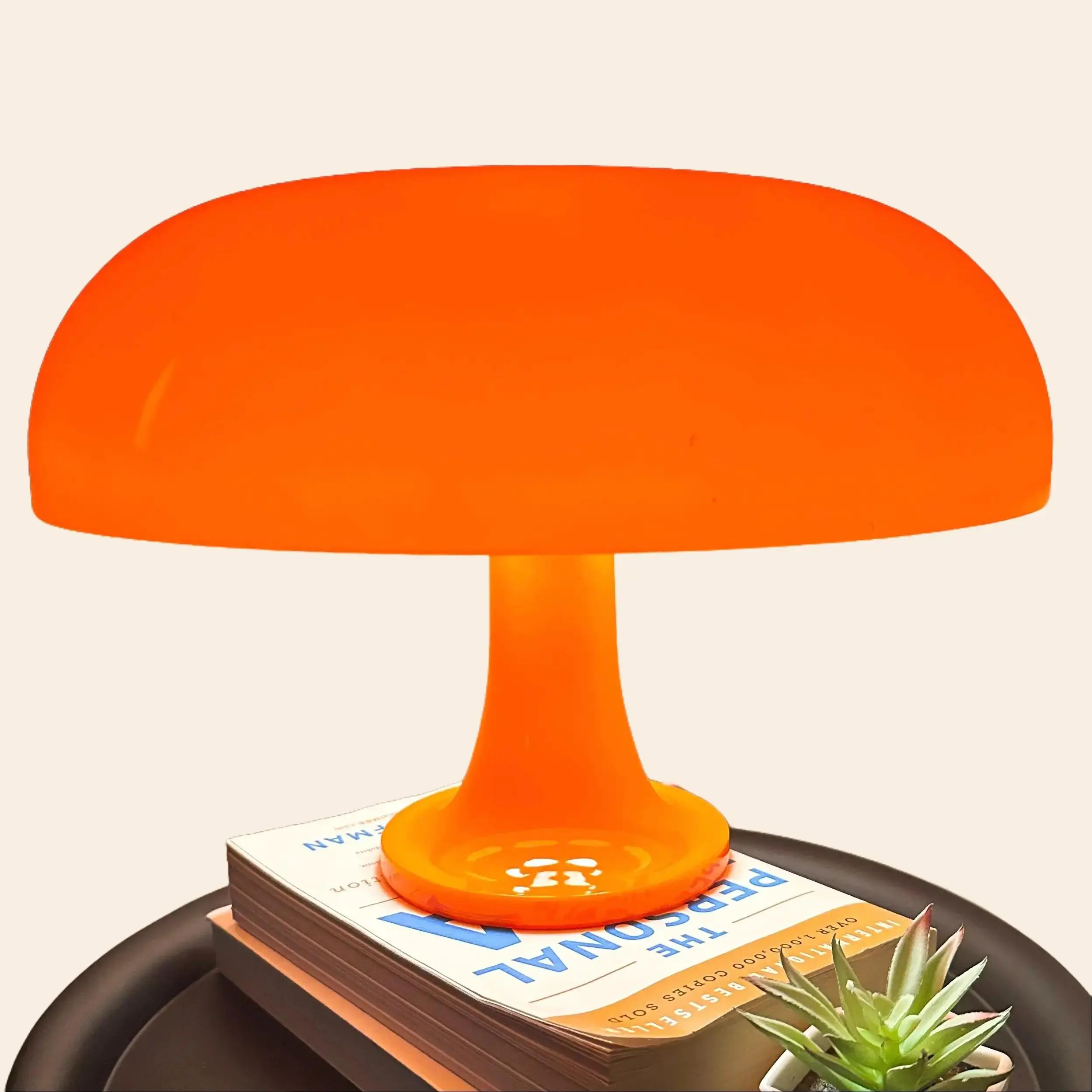 Lighny Orange Minimalistic Mushroom Lamp Stylish Design