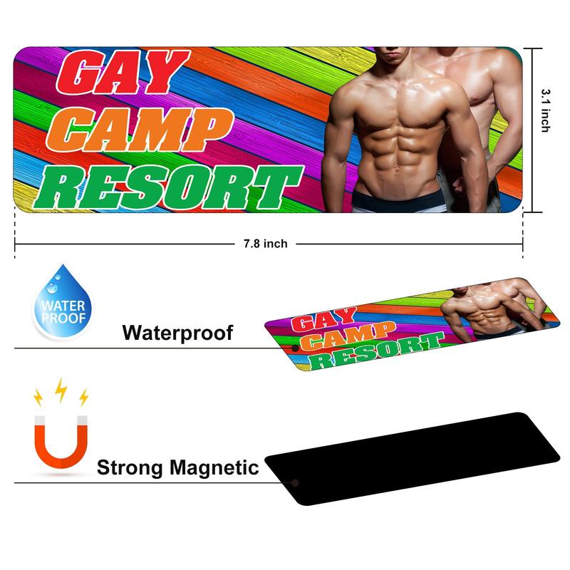 10Pcs Funny LGBT Magnetic Car Stickers Set Rainbow Pride Bumper Decals for Car Truck Laptop Luggage Window Waterproof Colorful Vinyl Car Accessories Unique Prank Stickers