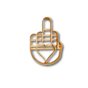 Middle Finger with Heart Imprint Cookie Cutter