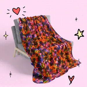 Tie Dye Kaleidoscope Fleece Sherpa Blanket | Vibrant Retro Swirl Pattern