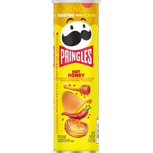 3x Pringles Hot Honey - Potato Crisps Chips Spicy Sweet Flavor Snack Savory Treats Variety Crunchy Food Party Appetizer Munchies Lunchbox Pack Bag Bulk Lot Bundle Wholesale New Sealed Pantry Office School 5.5oz 3ct 16.5oz Total